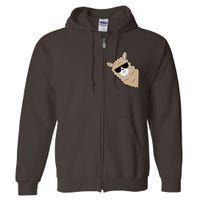 Cute Llama Alpaca With Sunglasses Funny Llama Full Zip Hoodie