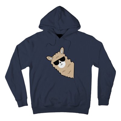 Cute Llama Alpaca With Sunglasses Funny Llama Hoodie