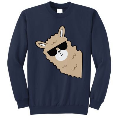 Cute Llama Alpaca With Sunglasses Funny Llama Sweatshirt