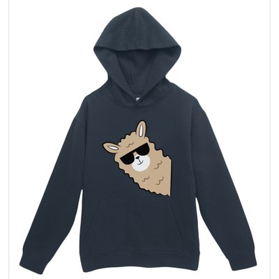 Cute Llama Alpaca With Sunglasses Funny Llama Urban Pullover Hoodie