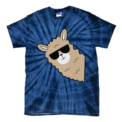 Cute Llama Alpaca With Sunglasses Funny Llama Tie-Dye T-Shirt