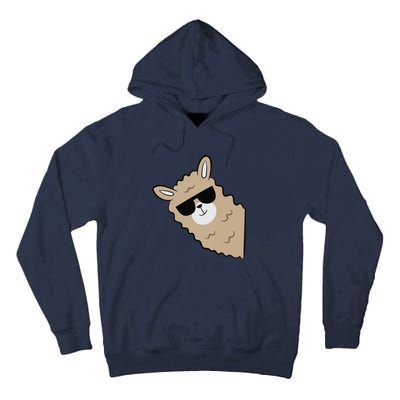 Cute Llama Alpaca With Sunglasses Funny Llama Tall Hoodie