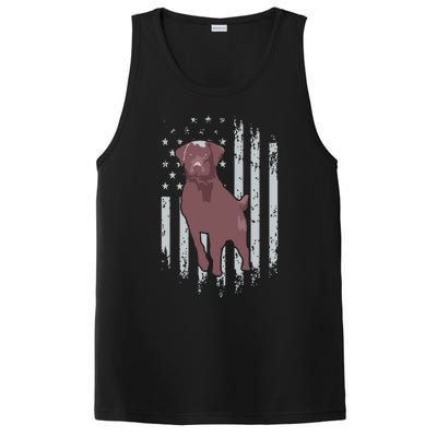 Chocolate Lab American Flag Brown Labrador Retriever Owner PosiCharge Competitor Tank