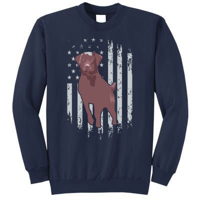 Chocolate Lab American Flag Brown Labrador Retriever Owner Sweatshirt