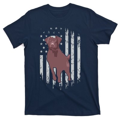 Chocolate Lab American Flag Brown Labrador Retriever Owner T-Shirt