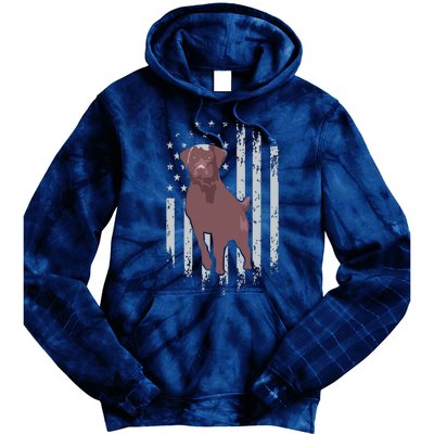 Chocolate Lab American Flag Brown Labrador Retriever Owner Tie Dye Hoodie