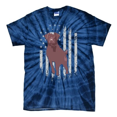 Chocolate Lab American Flag Brown Labrador Retriever Owner Tie-Dye T-Shirt