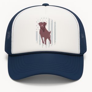 Chocolate Lab American Flag Brown Labrador Retriever Owner Trucker Hat