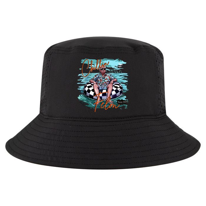 Chillin Like A Felon Trump For President 2024 Retro Summer Cool Comfort Performance Bucket Hat
