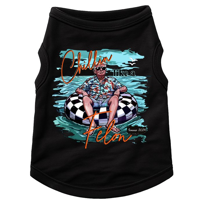 Chillin Like A Felon Trump For President 2024 Retro Summer Doggie Tank