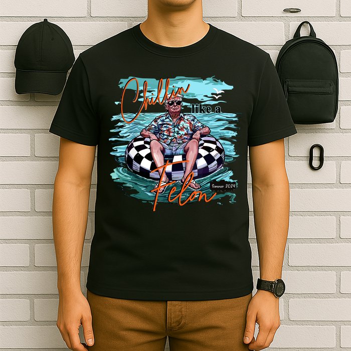 Chillin Like A Felon Trump For President 2024 Retro Summer T-Shirt
