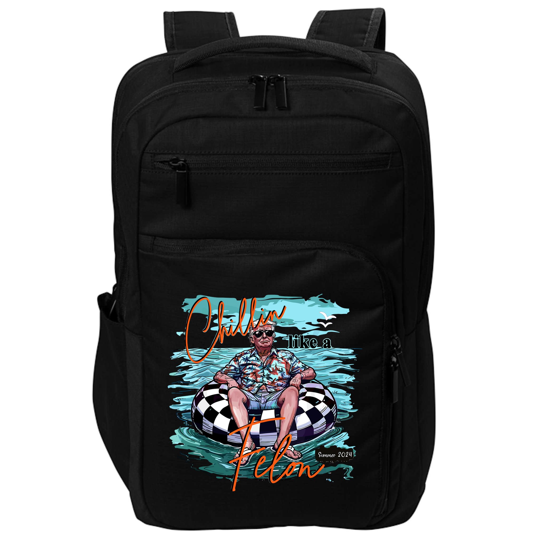 Chillin Like A Felon Trump For President 2024 Retro Summer Impact Tech Backpack