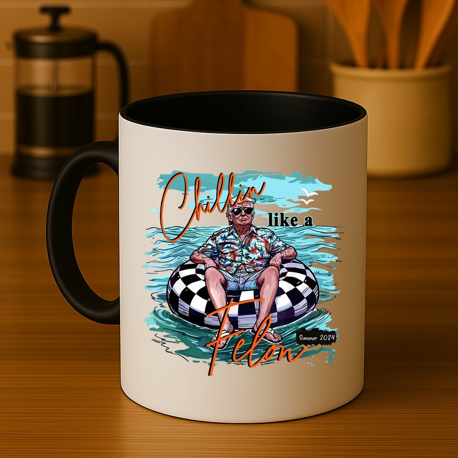 Chillin Like A Felon Trump For President 2024 Retro Summer Mug