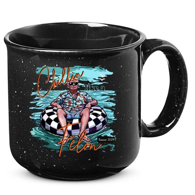 Chillin Like A Felon Trump For President 2024 Retro Summer 15oz Campfire Ceramic Mug