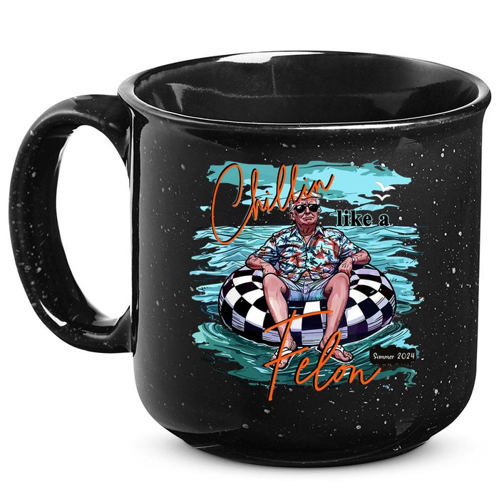 Chillin Like A Felon Trump For President 2024 Retro Summer 15oz Campfire Ceramic Mug