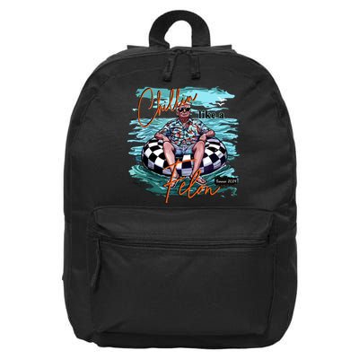 Chillin Like A Felon Trump For President 2024 Retro Summer 16 in Basic Backpack