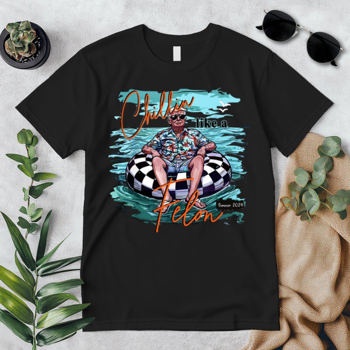 Chillin Like A Felon Trump For President 2024 Retro Summer Premium T-Shirt