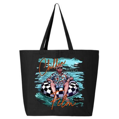 Chillin Like A Felon Trump For President 2024 Retro Summer 25L Jumbo Tote