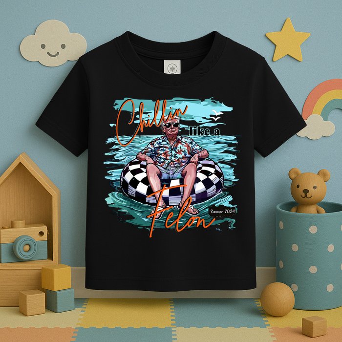 Chillin Like A Felon Trump For President 2024 Retro Summer Toddler T-Shirt