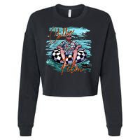 Chillin Like A Felon Trump For President 2024 Retro Summer Cropped Pullover Crew