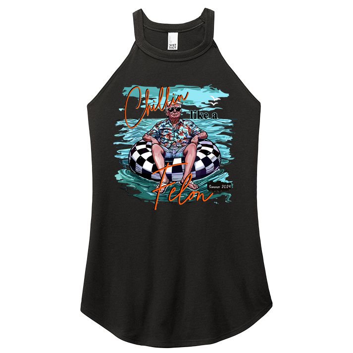 Chillin Like A Felon Trump For President 2024 Retro Summer Women's Perfect Tri Rocker Tank