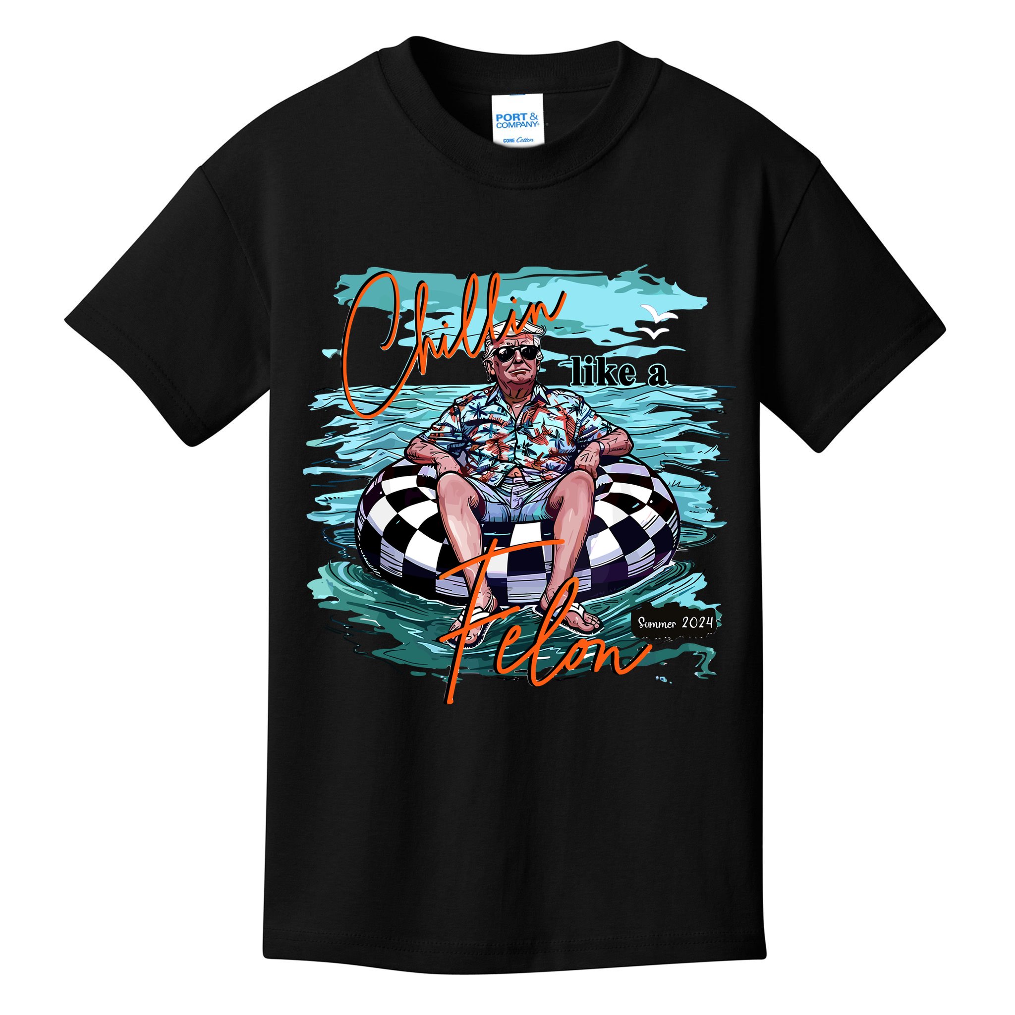 Chillin Like A Felon Trump For President 2024 Retro Summer Kids T-Shirt