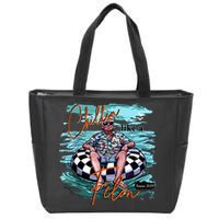 Chillin Like A Felon Trump For President 2024 Retro Summer Zip Tote Bag