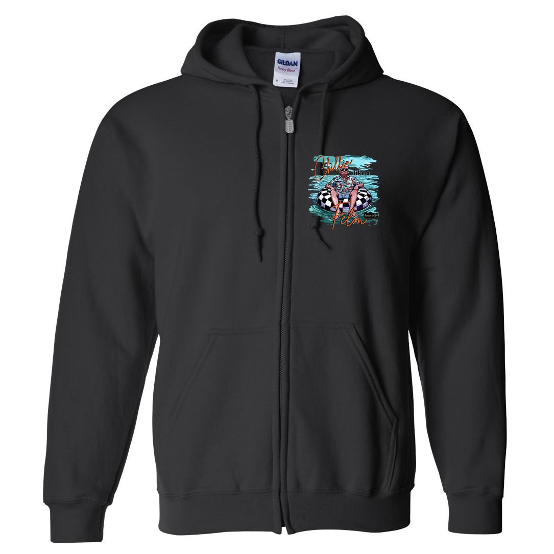 Chillin Like A Felon Trump For President 2024 Retro Summer Full Zip Hoodie
