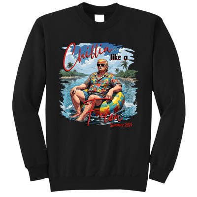 Chillin Like A Felon Trump For President 2024 Retro Summer Sweatshirt