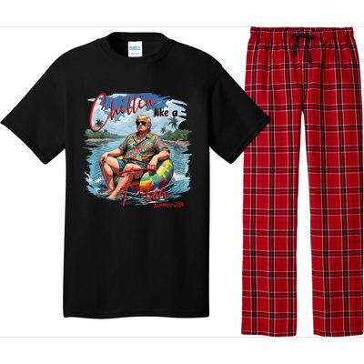 Chillin Like A Felon Trump For President 2024 Retro Summer Pajama Set