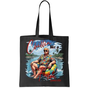 Chillin Like A Felon Trump For President 2024 Retro Summer Tote Bag