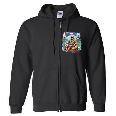 Chillin Like A Felon Trump For President 2024 Retro Summer Full Zip Hoodie