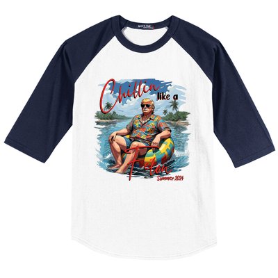 Chillin Like A Felon Trump For President 2024 Retro Summer Baseball Sleeve Shirt