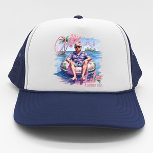 Chillin Like A Felon Summer 2024 Funny Trump 2024 Trucker Hat