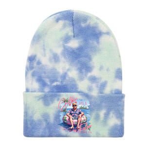 Chillin Like A Felon Summer 2024 Funny Trump 2024 Tie Dye 12in Knit Beanie