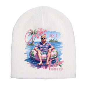 Chillin Like A Felon Summer 2024 Funny Trump 2024 Short Acrylic Beanie