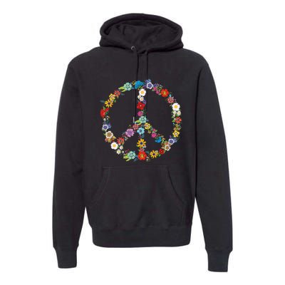 Cute Love and Peace Flower Hippie Lover Beautiful Premium Hoodie