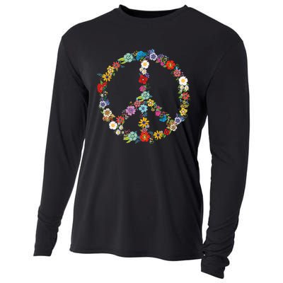 Cute Love and Peace Flower Hippie Lover Beautiful Cooling Performance Long Sleeve Crew