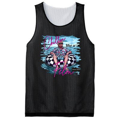 Chillin Like A Felon Summer Funny 2024 Mesh Reversible Basketball Jersey Tank