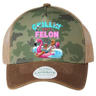 Chillin Like A Felon Summer Retro Pool Legacy Tie Dye Trucker Hat