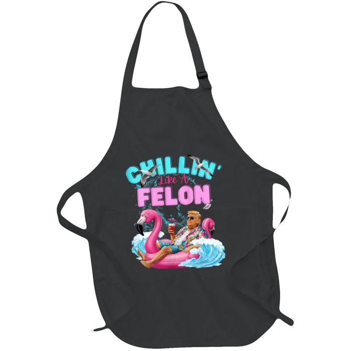 Chillin Like A Felon Summer Retro Pool Full-Length Apron With Pockets