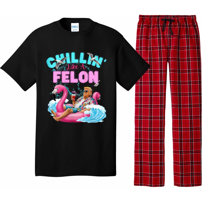 Chillin Like A Felon Summer Retro Pool Pajama Set