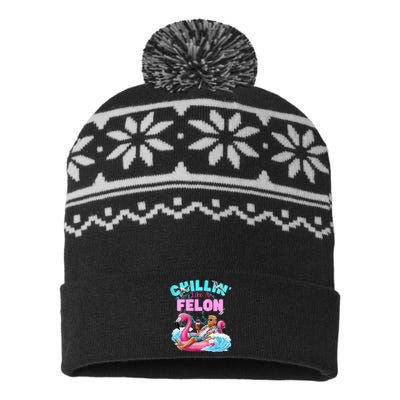 Chillin Like A Felon Summer Retro Pool USA-Made Snowflake Beanie