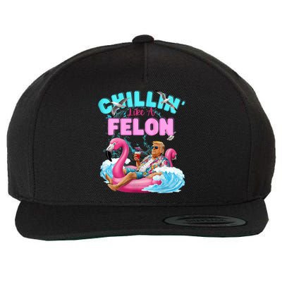 Chillin Like A Felon Summer Retro Pool Wool Snapback Cap