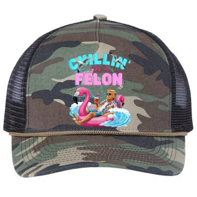 Chillin Like A Felon Summer Retro Pool Retro Rope Trucker Hat Cap