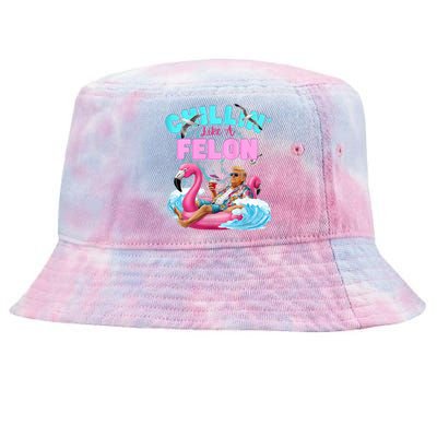 Chillin Like A Felon Summer Retro Pool Tie-Dyed Bucket Hat