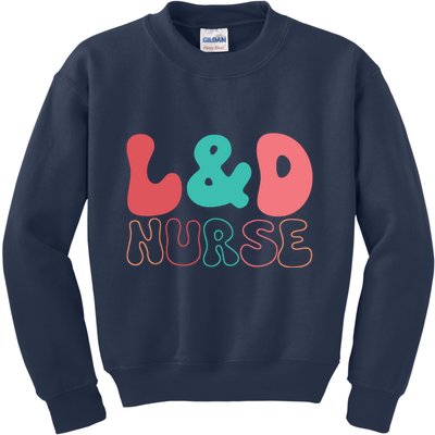 Cute Labor And Delivery Nurse LD Nurse Appreciation Gift Kids Sweatshirt