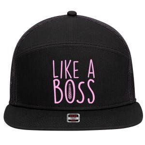 Cute Like A Boss 7 Panel Mesh Trucker Snapback Hat