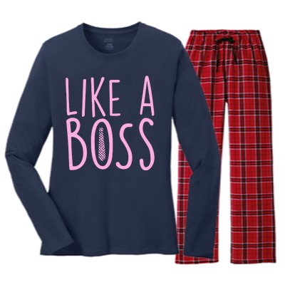 Cute Like A Boss Women's Long Sleeve Flannel Pajama Set 