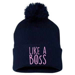 Cute Like A Boss Pom Pom 12in Knit Beanie